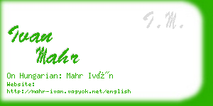 ivan mahr business card